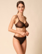 Glossies Sheer Moulded Bra - Rich Brown