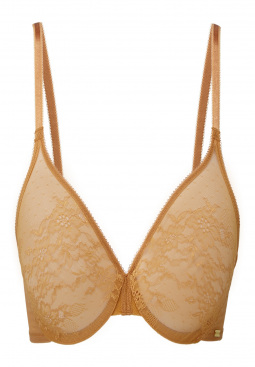 Glossies Lace Moulded Bra - Spiced Honey