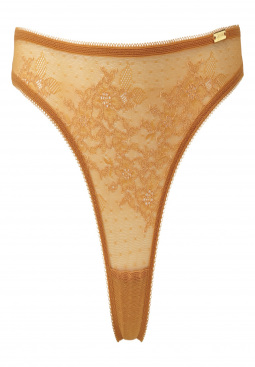 Glossies Lace Thong - Spiced Honey