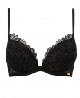 Swirl Padded Plunge Bra - Black