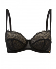 Swirl Non Padded Balconette Bra - Black