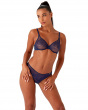 Glossies Lace Sheer Moulded Bra - Eclipse. Moulded lace sheer bra, Gossard luxury lingerie, bra front model
