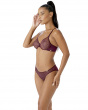 Glossies Lace Brief -Fig.. Sheer mesh brief with delicate floral lace , Gossard luxury lingerie, brief side model
