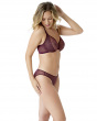 Glossies Lace Brief -Fig. Sheer mesh brief with delicate floral lace , Gossard luxury lingerie, DD+ brief side model
