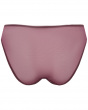 Glossies Lace Brief -Fig. Sheer mesh brief with delicate floral lace , Gossard luxury lingerie, back brief cut out
