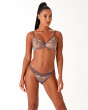Glossies Snake Tanga Thong - Snake Print. Sheer thong, almost see-through, lingerie. Gossard lingerie, thong front model
