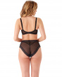 Contradiction Non Padded Balcony - Black/Silver. Graphic lace with lurex detailing bra, Gossard lingerie, DD+ back bra model