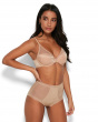 Glossies High Apex Light Padded Bra -Nude. Padded & sheer neckline bra, Gossard luxury lingerie , bra front model
