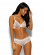 Glossies Short -White. Sheer short, almost see-through lingerie. Gossard luxury lingerie, short front model
