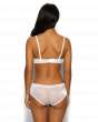 Glossies Short -White. Sheer short, almost see-through lingerie. Gossard luxury lingerie, short back model
