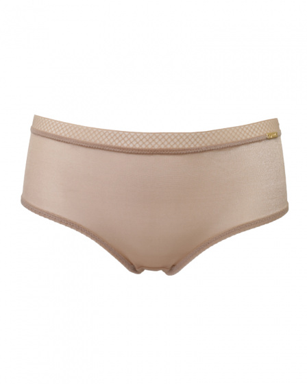 Glossies Short-Nude. Sheer short, almost see-through lingerie. Gossard luxury lingerie, front short cut out
