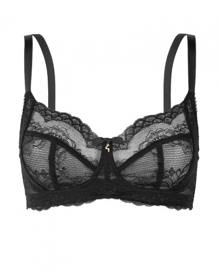 Superboost Lace Non Wired Bra - Black. New shape for a comfortable non padded bra. Gossard lingerie front product cut out
