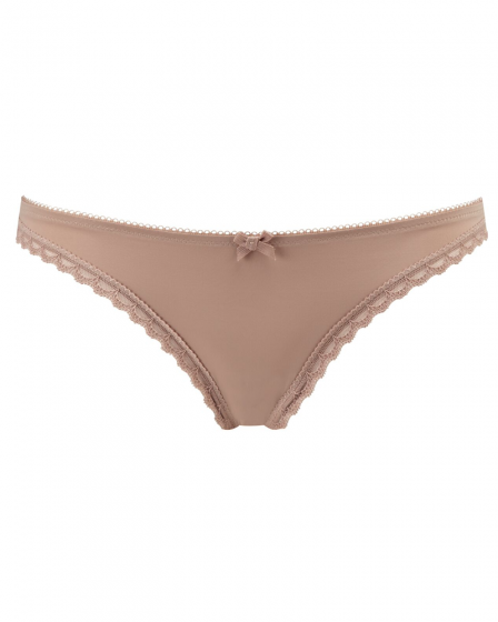 Gossard Smooth Bikini- Skin. Everyday smooth brief with a stretch lace contour, Gossard luxury lingerie, front brief cut out
