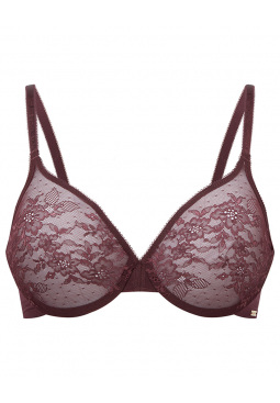 Glossies Lace Sheer Bra - Fig