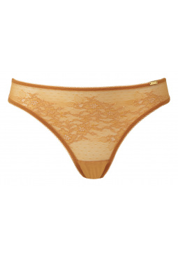 Glossies Lace Brief - Spiced Honey
