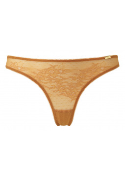 Glossies Lace Thong - Spiced Honey
