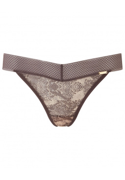 Glossies Sheer Tanga Thong - Snake Print. Sheer thong, almost see-through, lingerie. Gossard lingerie, front thong cut out 
