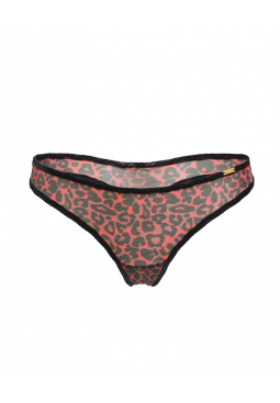 Glossies Sheer Tanga Thong - Black/Red. Sheer thong, almost see-through, lingerie. Gossard lingerie, front thong cut out 
