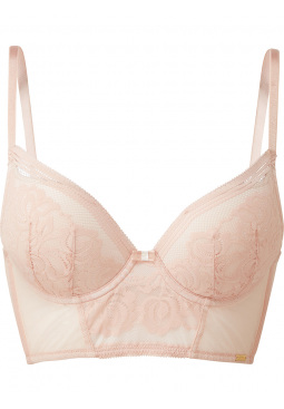 Encore Padded Longline Plunge Bra - Blush