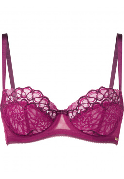 Swirl Non Padded Balcony Bra - Raspberry