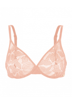 Glossies Lotus Sheer Moulded Bra - Cafe Creme