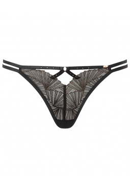 VIP Captivate Strappy Thong - Black/Nude