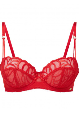 Fiesta Non Padded Balcony Bra - Fiesta Red