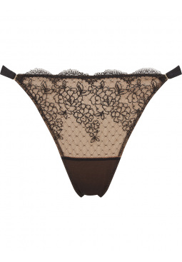 Refined and seductive, VIP Devotion brazilian brief oozes Neo-Vintage glamour. Luxury Gossard lingerie, front brief cut out
