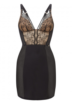 Refined and seductive, VIP Devotion plunging slip oozes Neo-Vintage glamour. Luxurious Gossard lingerie, front slip cut out