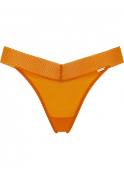 Glossies Tanga Thong - Mango Sorbet. Sheer tanga thong, almost see-through, lingerie. Gossard lingerie, front thong cut out 
