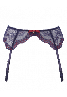 Superboost Lace Suspender Eclipse. Gossard luxury lace lingerie collection, complete lingerie set, front product cut out