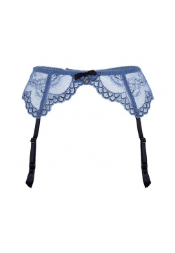 Superboost Lace Suspender - Moonlight Blue. Gossard lace lingerie collection, complete lingerie set, front product cut out
