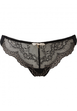 Superboost Lace Thong - Black/Ivory Rose