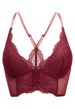 Superboost Lace Deep V Bralet - Cranberry/Raspberry Sorbet