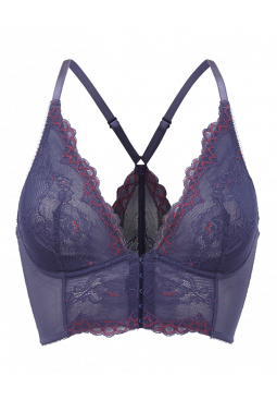 Superboost Lace Deep V Bralet - Eclipse. Non padded underwired bralette. Gossard luxury lingerie, front product cut out
