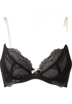 Superboost Lace Non Padded Plunge Bra - Black/Ivory Rose