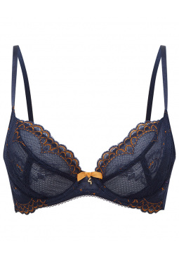 Superboost Lace Padded Plunge Bra - Midnight Blue