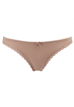 Gossard Smooth Bikini- Skin. Everyday smooth brief with a stretch lace contour, Gossard luxury lingerie, front brief cut out
