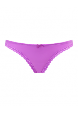 Gossard Smooth Bikini- Violet Pink. Everyday smooth brief with a stretch lace contour, Gossard lingerie, front brief cut out 
