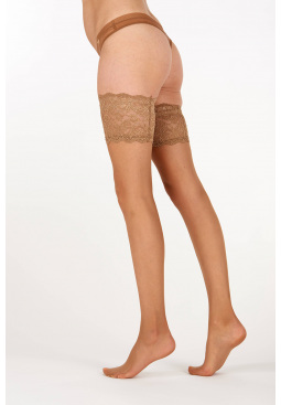 10 Denier Sensuous Lace Top Hold Ups - Nude