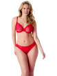 Glossies Lace Sheer Moulded Bra - Chilli Red