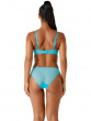 Glossies Lace Brief - Turquoise Sea. Sheer mesh brief with delicate floral lace , Gossard luxury lingerie, brief back model

