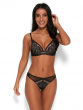 Encore Thong - Black/Nude.Thong with a contemporary lace, Gossard luxury lace lingerie, thong front model
