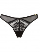 Encore Thong - Black/Nude.Thong with a contemporary lace, Gossard luxury lace lingerie, front thong cut out
