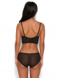 Encore Padded Longline Bra - Black/Nude.Longline bra with contemporary lace, Gossard luxury lingerie, bra back model
