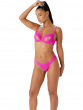 Envy Non Padded Plunge Bra - Pink Glo. Semi sheer bra with lace and mesh layered panel, Gossard lingerie, bra side model
