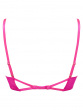 Envy Non Padded Plunge Bra - Pink Glo. Semi sheer bra with lace and mesh layered panel, Gossard lingerie, back bra cut out
