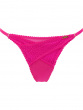 Envy Thong- Pink Glo. Thong with scalloped strap detail and delicate stretch lace, Gossard lingerie, front thong cut out

