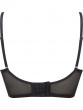 VIP Rapture Longline Padded Plunge Bra in Black with exclusive guipure embroidery. Gossard lingerie, back bra cut out
