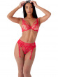 VIP Audacious Suspender - Red, sultry & seductive. Soft stretch elastic strapping. Gossard lingerie, front suspender model
